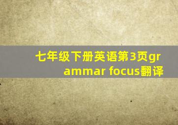 七年级下册英语第3页grammar focus翻译